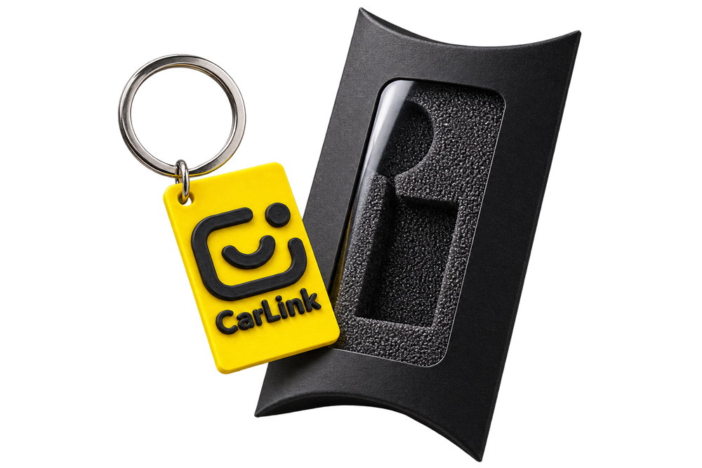 Llavero NFC CarLink en su empaque